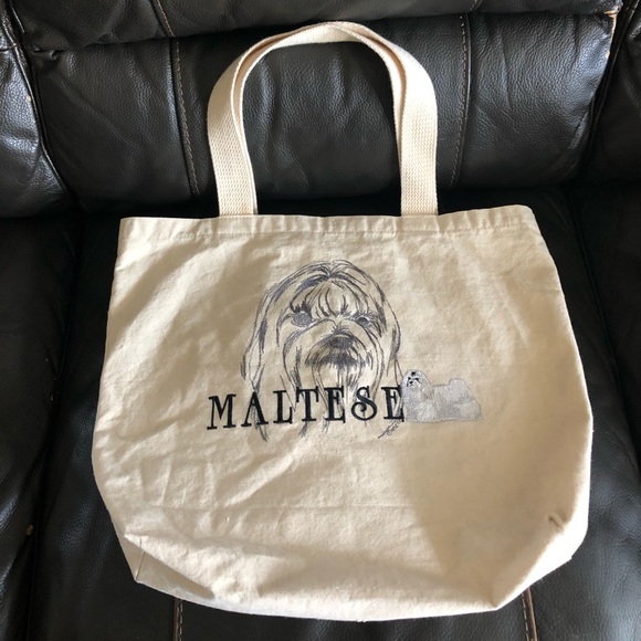 Maltese Canvas Tote Bag - Picture 1 of 3